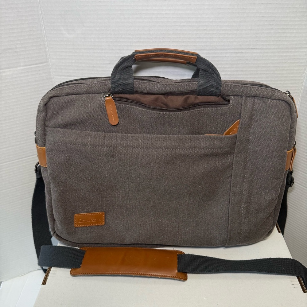 ESTARER Men's Laptop Messenger Bag Backpack 17-17.3"  Canvas Water Resistant